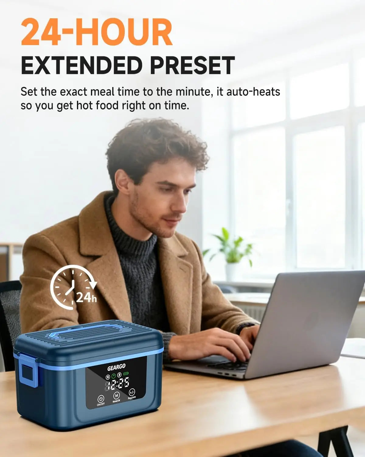 Cordless Electric Heated Lunch Box With Rechargeable Self Heating