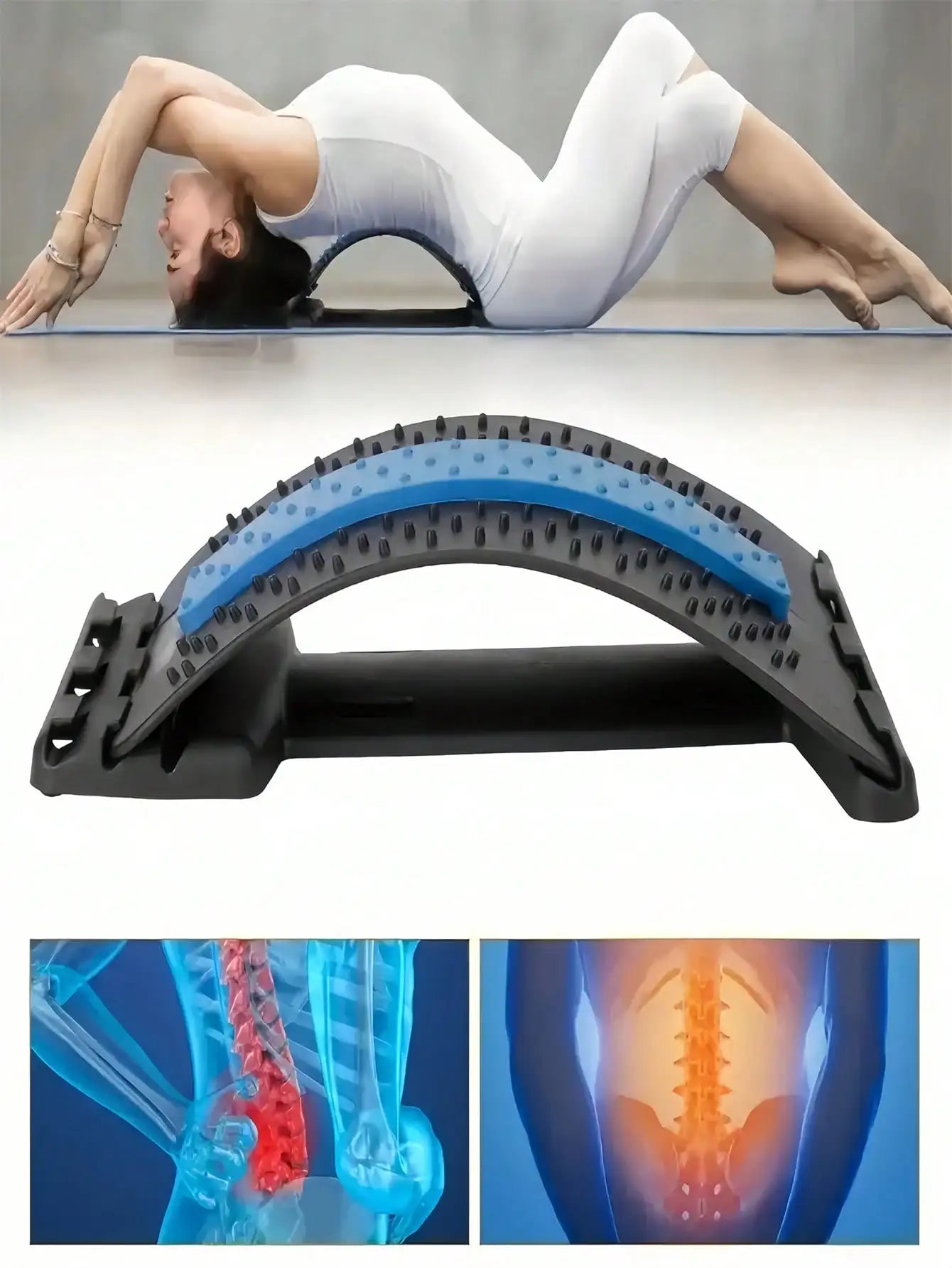 Adjustable Cervical And Waist Back Stretcher Ergonomic Design