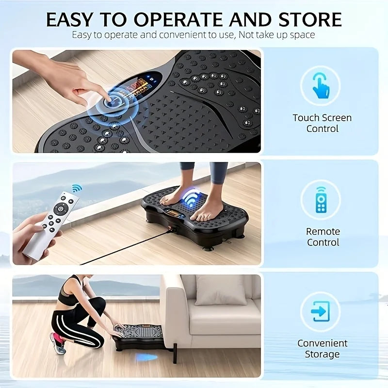 BZEQ Compact Vibration Platform Exercise Machine With Resistance Bands
