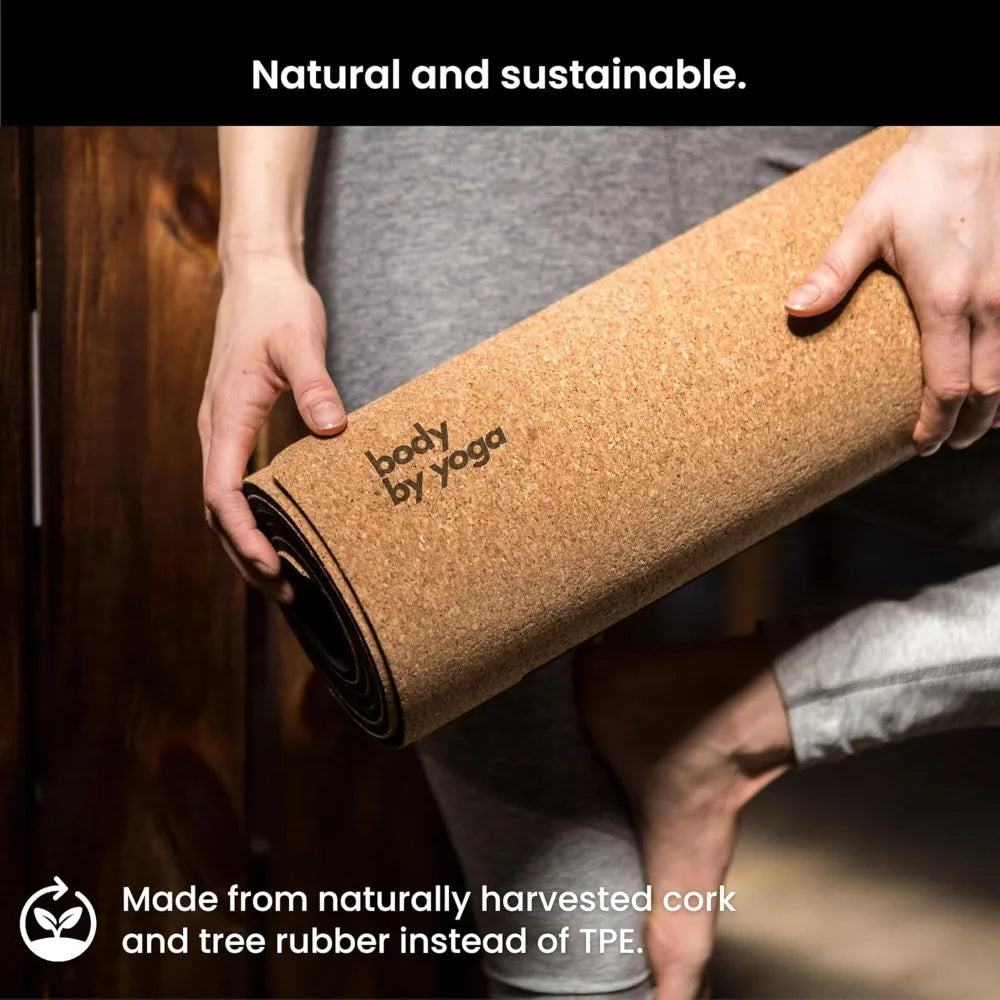 Body By Yoga Cork Yoga Mat Extra Thick NonSlipGripPro