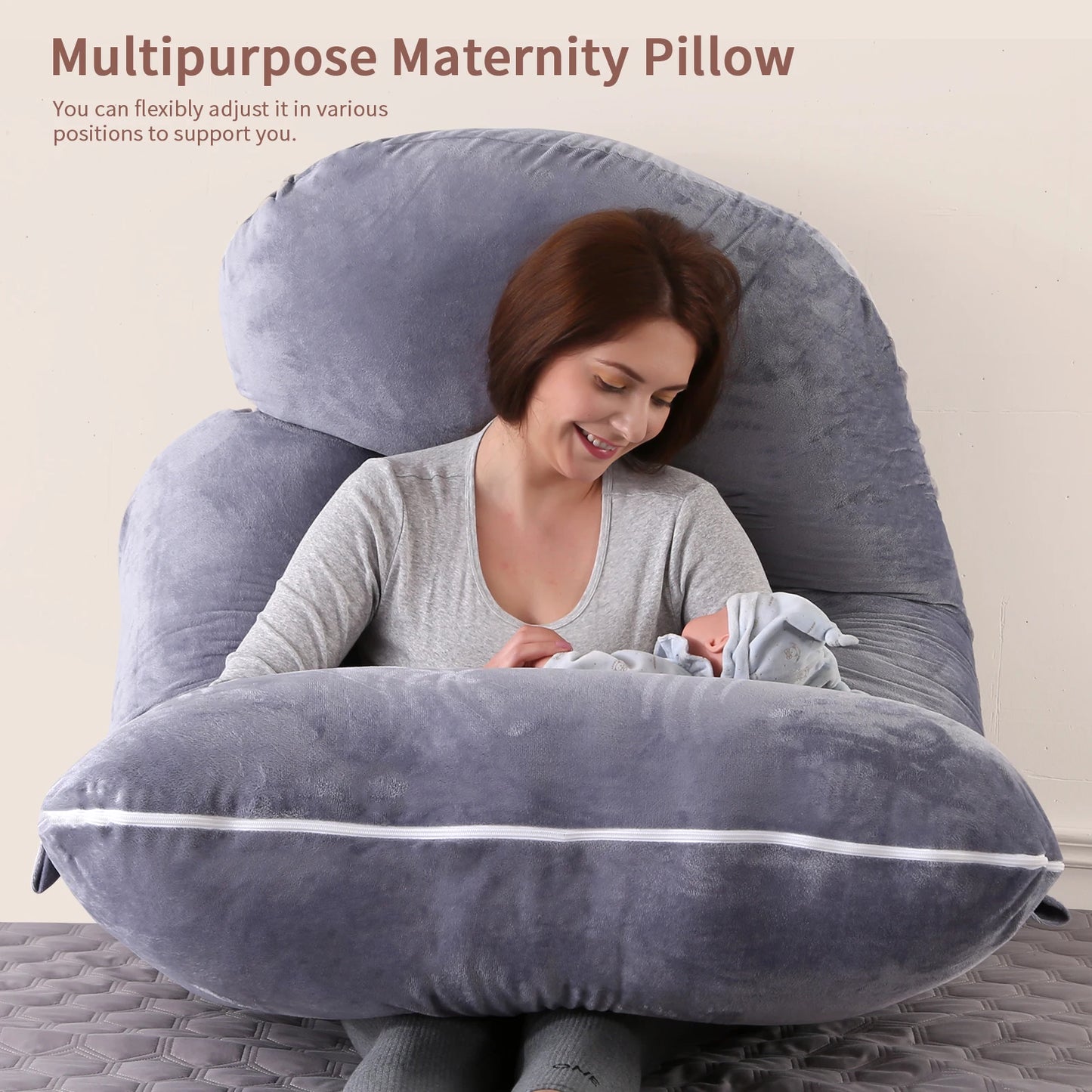 G Shaped Full Body Maternity Pillow With Memory Foam Support