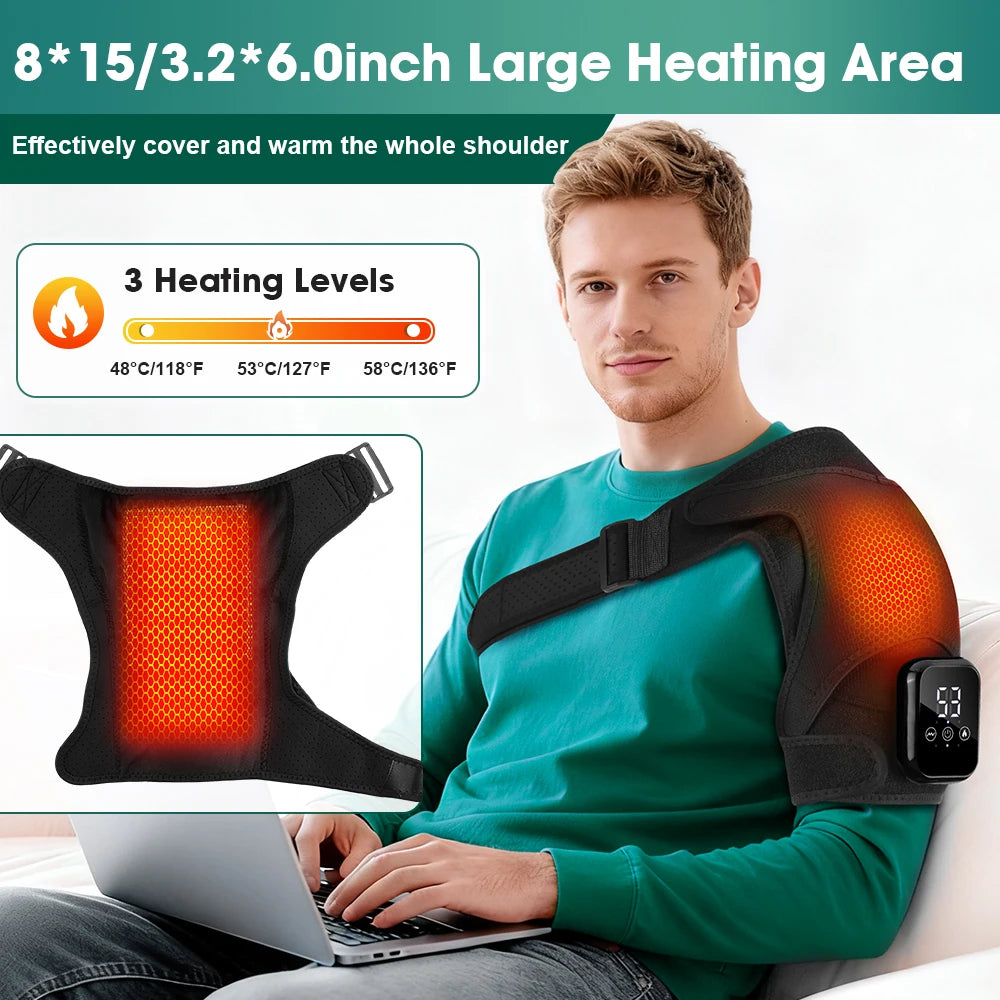 Pastsky Rechargeable Heated Shoulder Massager With Three Heat Settings