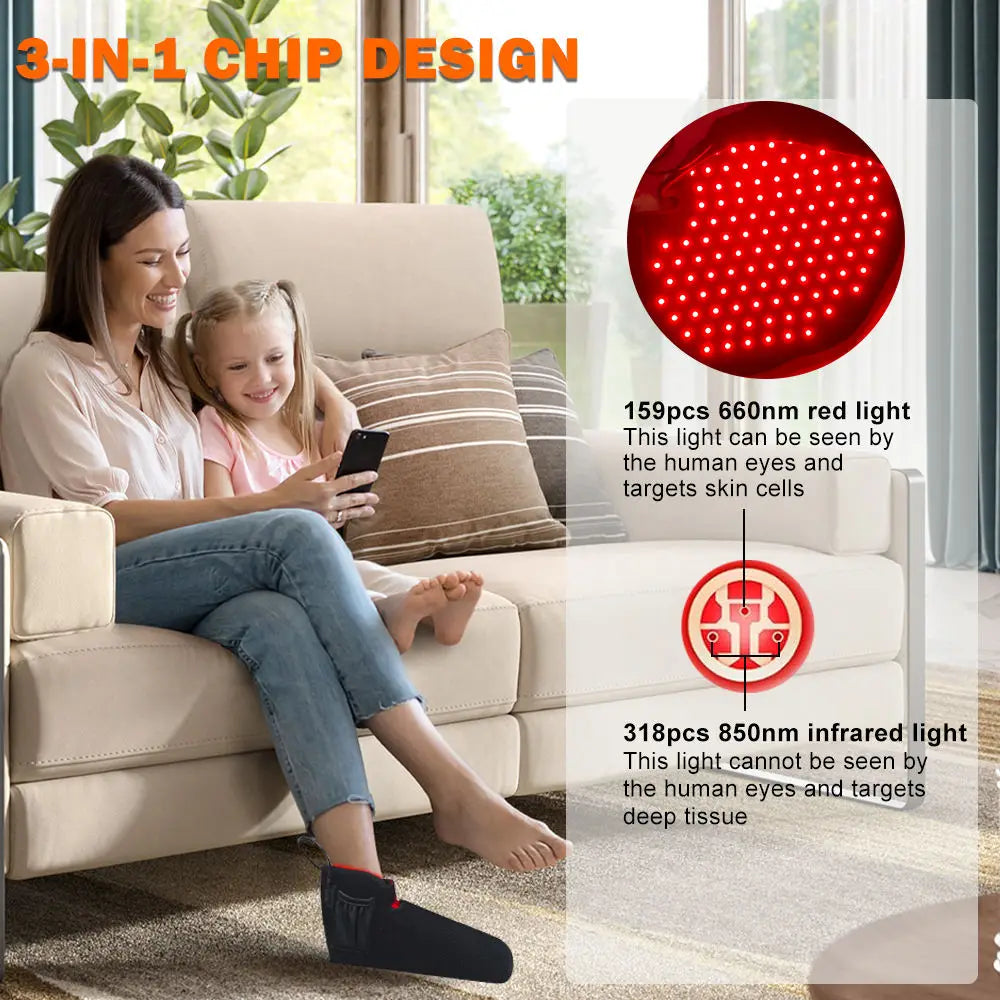 Zongkung Red Light Therapy Foot Wrap With Adjustable Timer