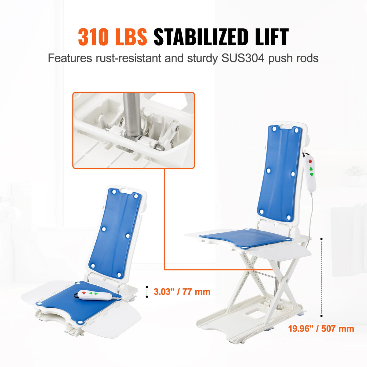 SucceBuy Electric Floor Lift Chair For Seniors Height Adjustable