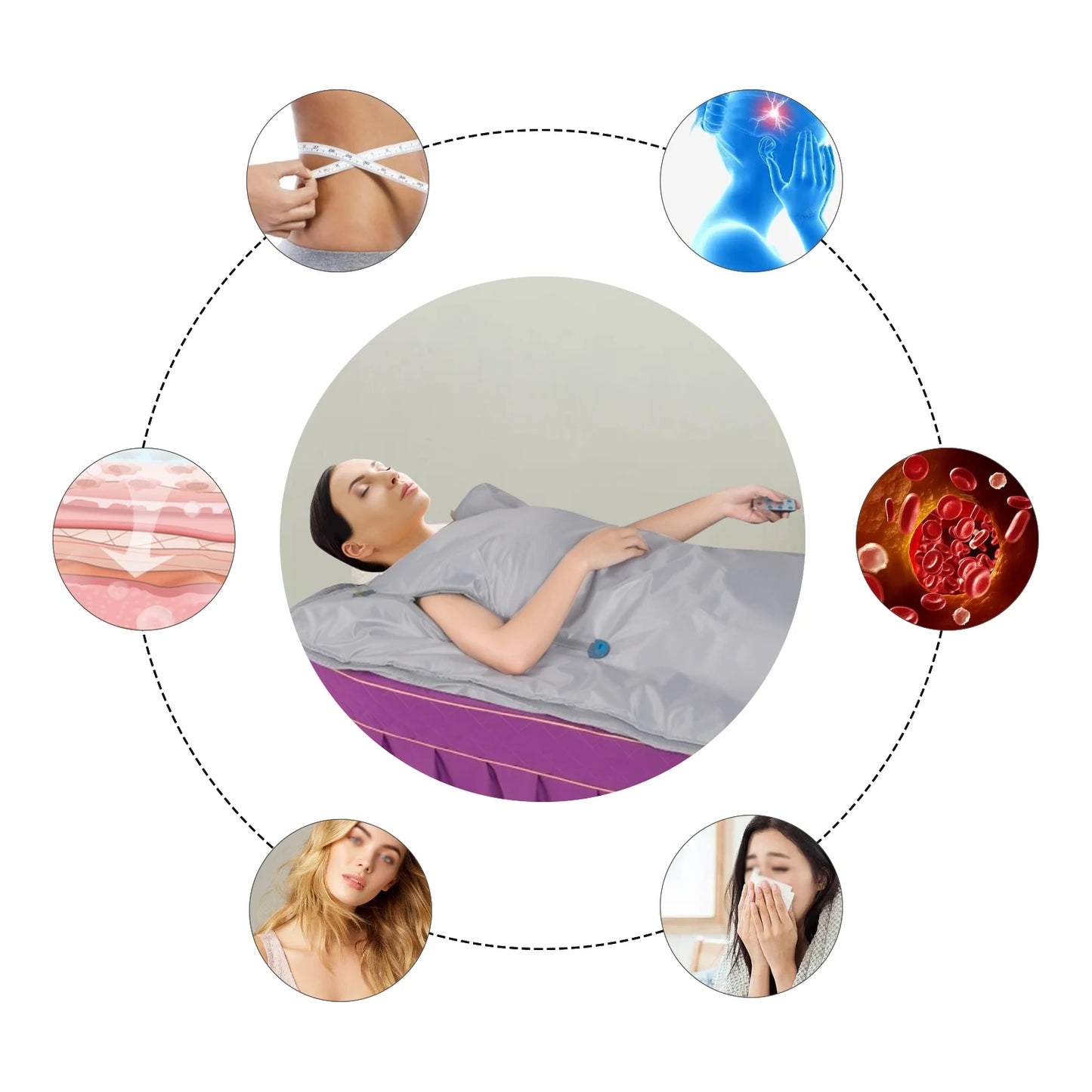 Portable Electric Sauna Blanket with Zipper for Home Spa Relaxation