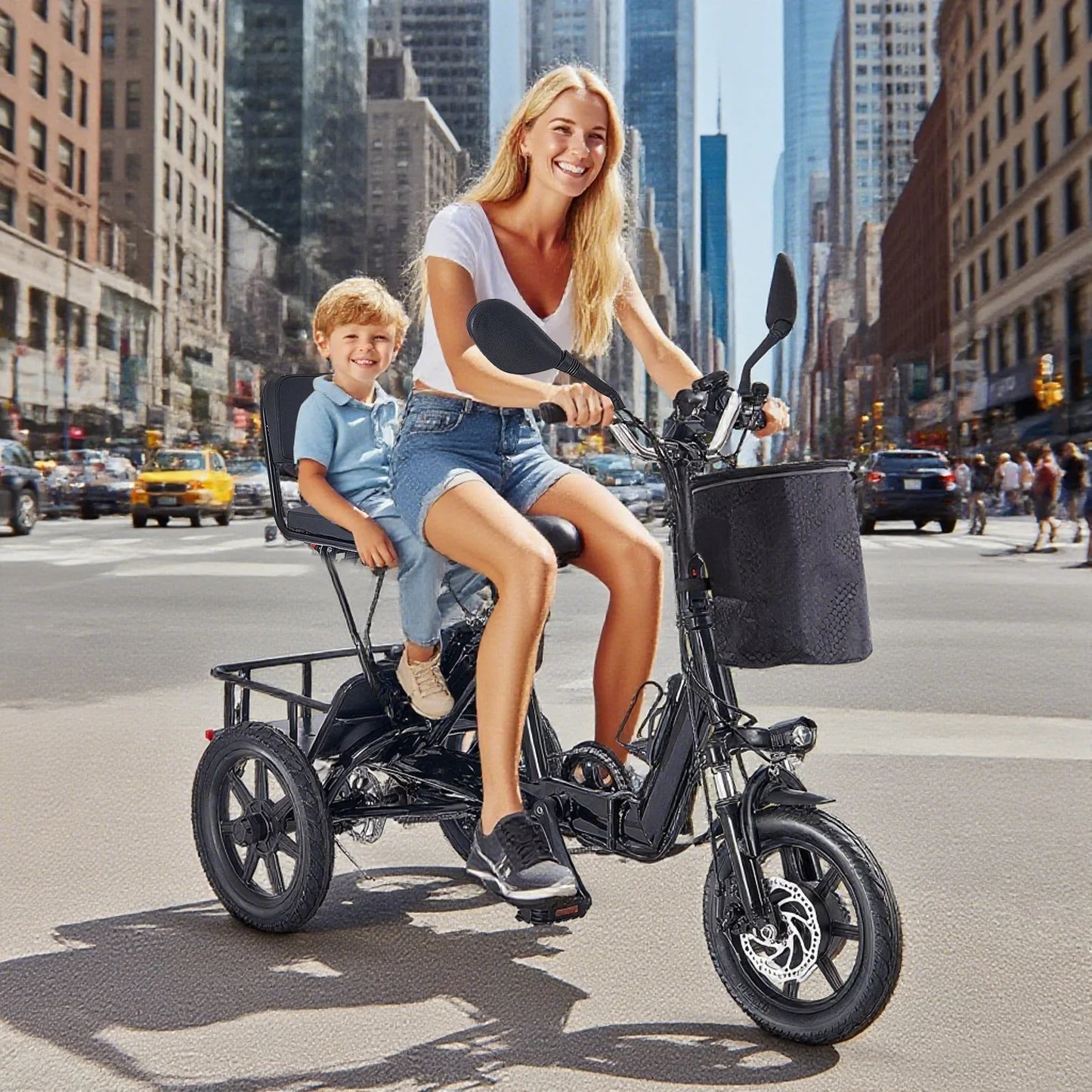 Peak 500W Brushless Folding Electric Trike With 480Wh Removable Battery