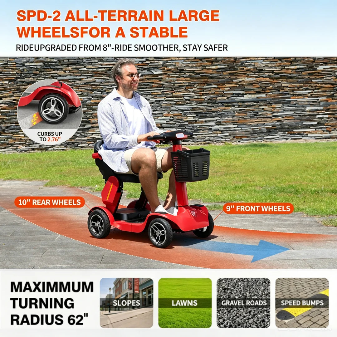 Foldable Electric Mobility Scooter Lightweight Adult Transport Aid