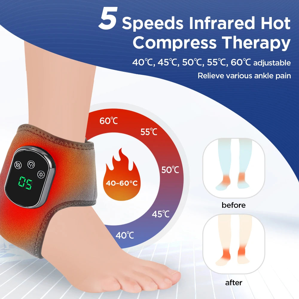 PASTSKY Electric Foot Massager With Heat Vibration Ankle Support