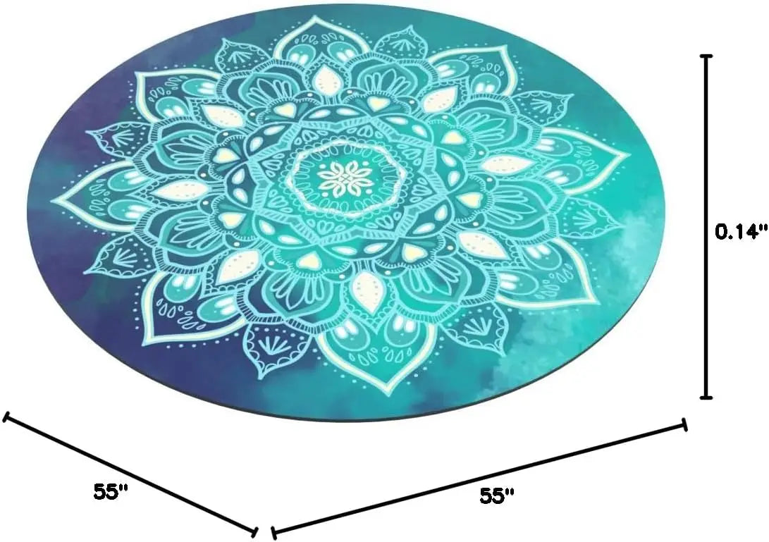 YTYIN Pilates Round Yoga Mat Suede Rubber Non-Slip