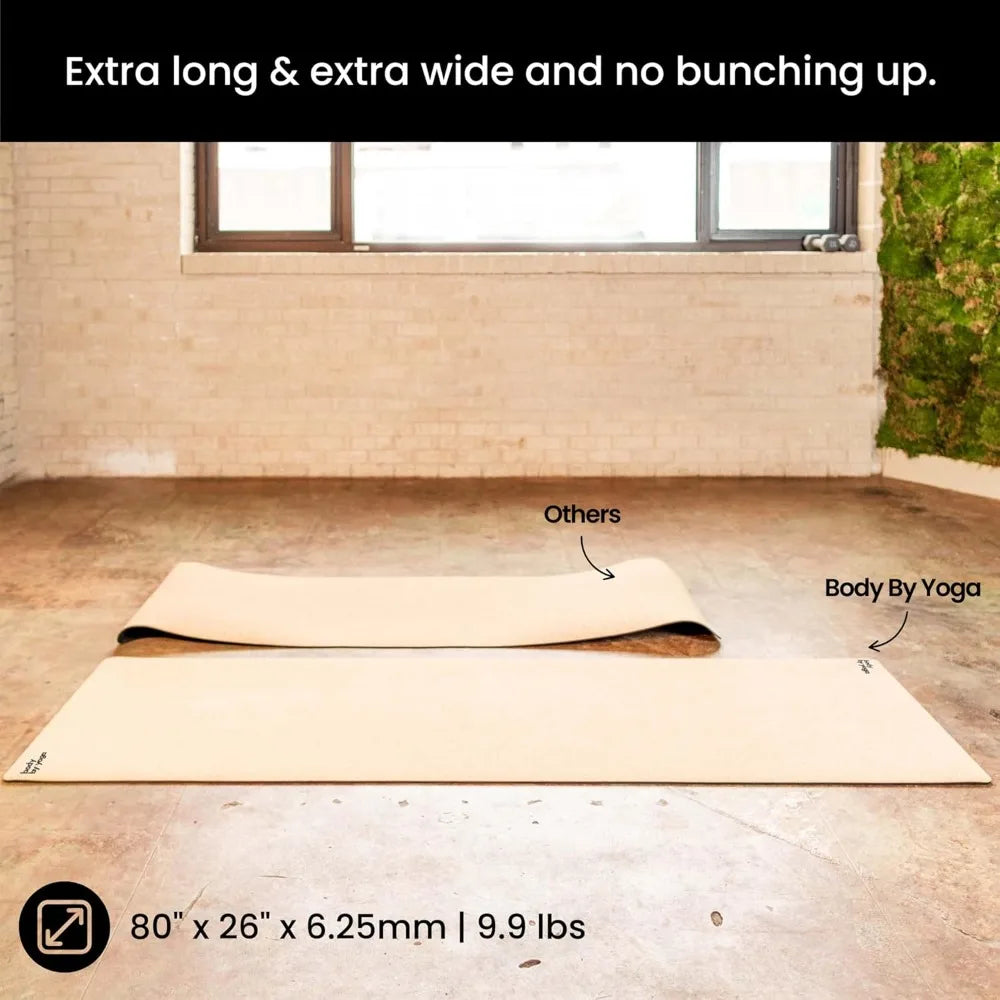 Body By Yoga Cork Yoga Mat Extra Thick NonSlipGripPro