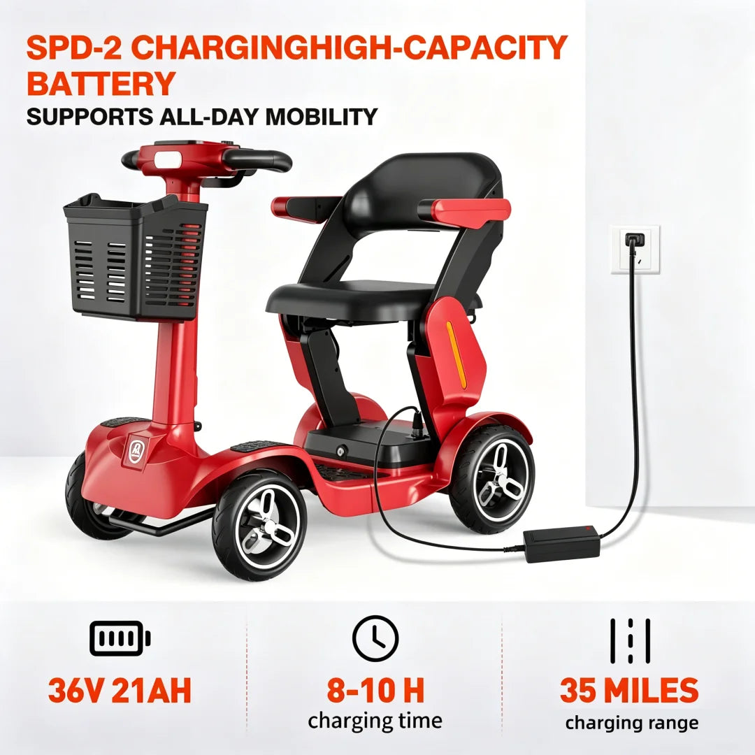 Foldable Electric Mobility Scooter Lightweight Adult Transport Aid