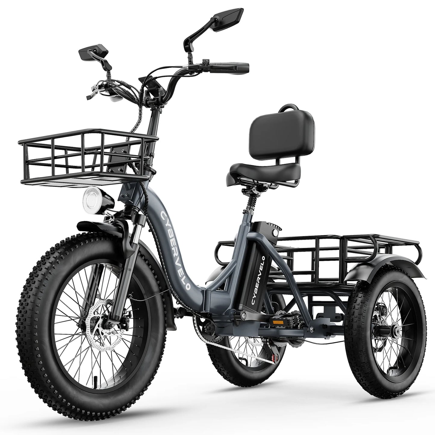 Cybervelo C16 Adult Folding Electric Tricycle With Fat Tires