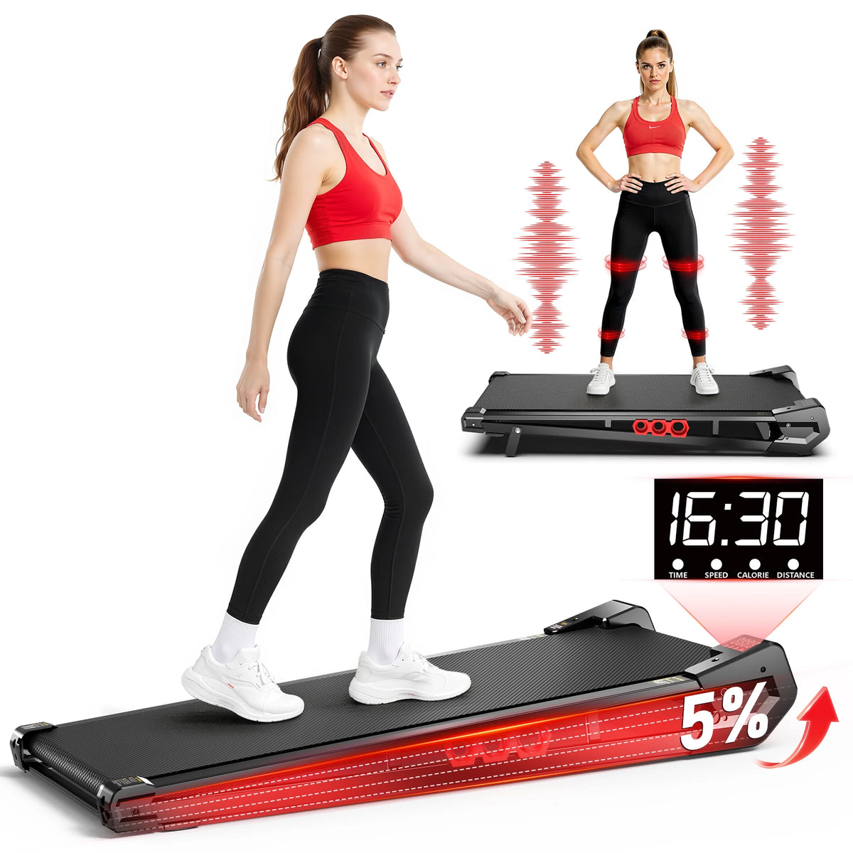 Akluer Vibration Walking Pad With Brushless Motor And Remote Control
