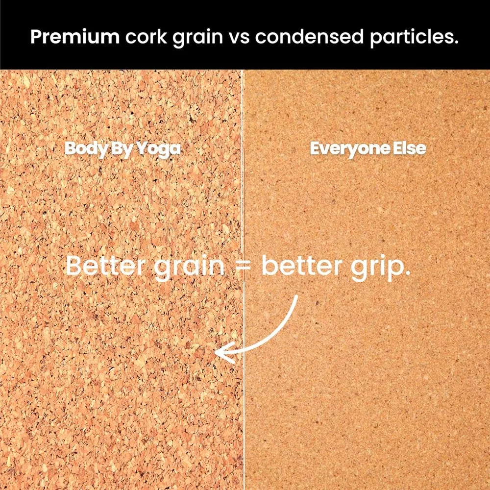 Body By Yoga Cork Yoga Mat Extra Thick NonSlipGripPro