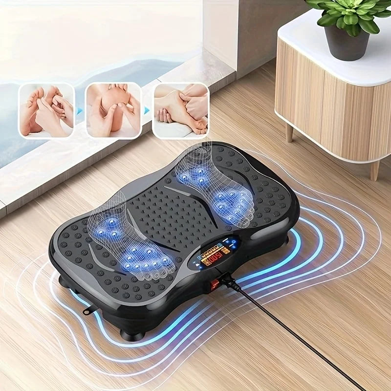 BZEQ Compact Vibration Platform Exercise Machine With Resistance Bands