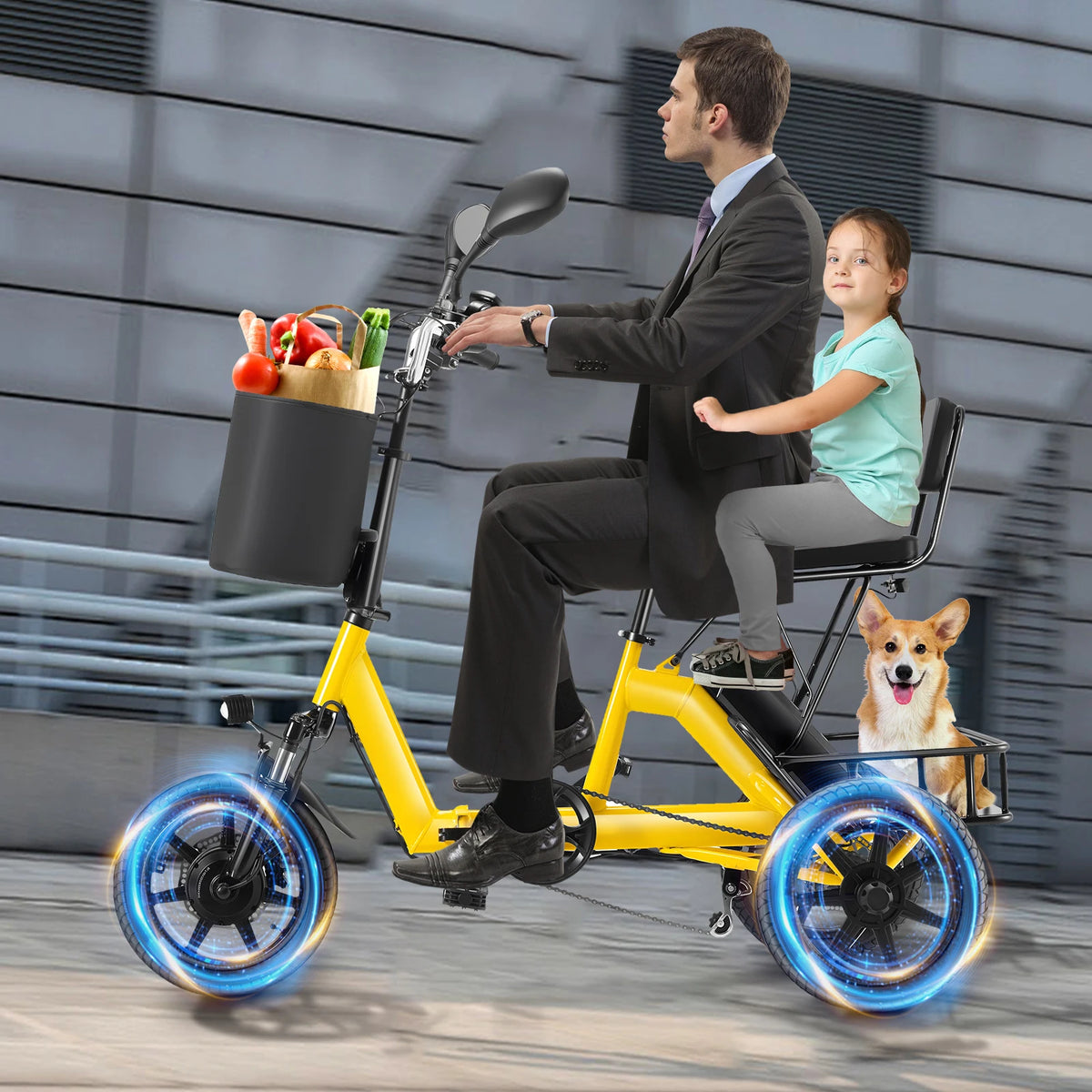 Peak 500W Brushless Folding Electric Trike With 480Wh Removable Battery