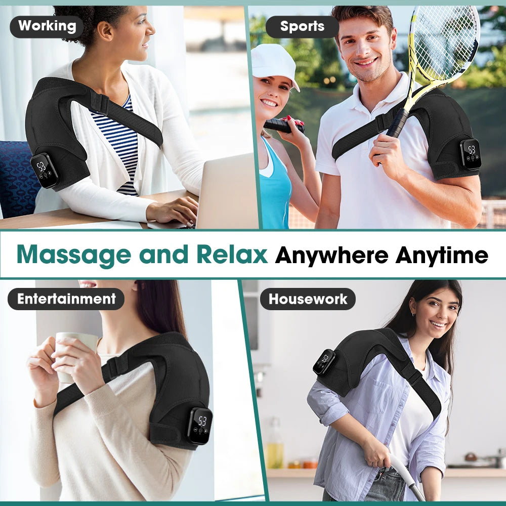 Pastsky Rechargeable Heated Shoulder Massager With Three Heat Settings
