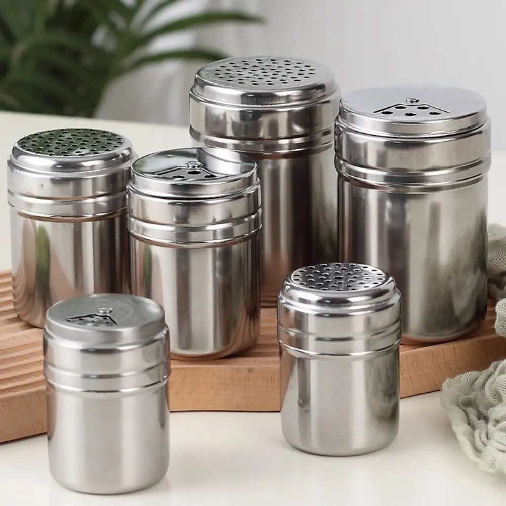 Stainless Steel Rotating Spice Jar Pepper Shaker Kitchen Storage