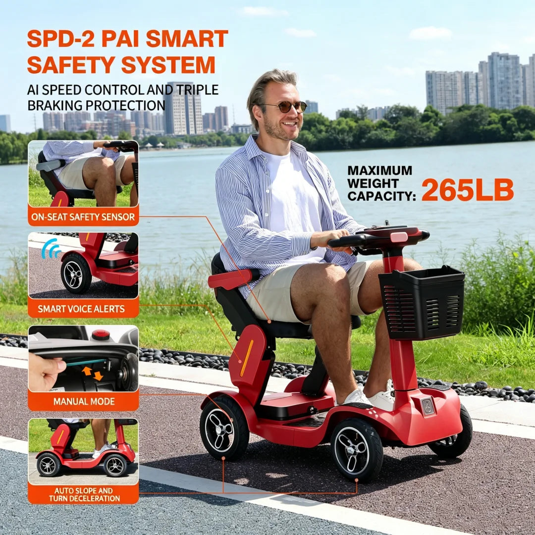 Foldable Electric Mobility Scooter Lightweight Adult Transport Aid