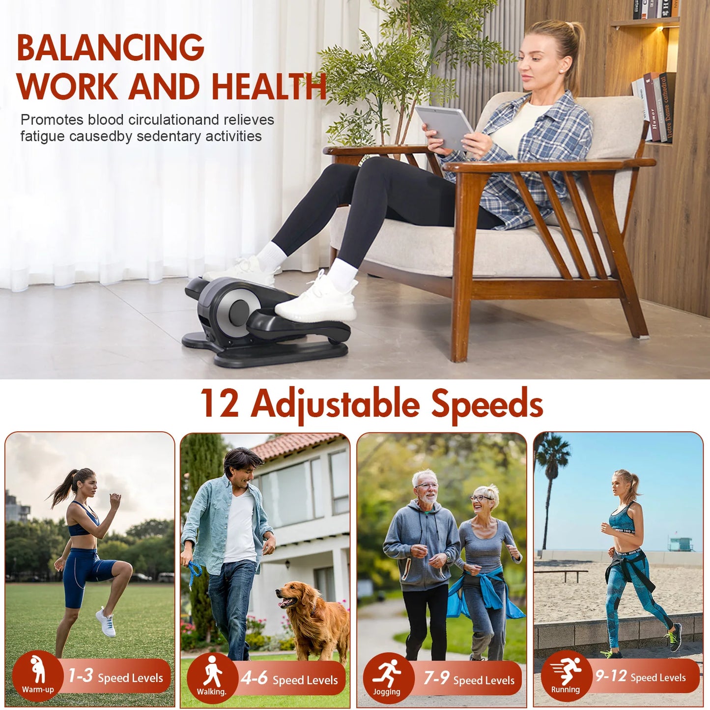 Gamewiu Under Desk Electric Elliptical Machine With Remote