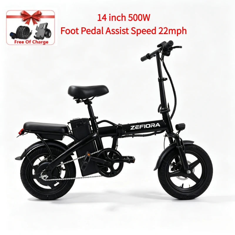 Zefiora 48V Lithium Battery Electric Bike With 500W Motor