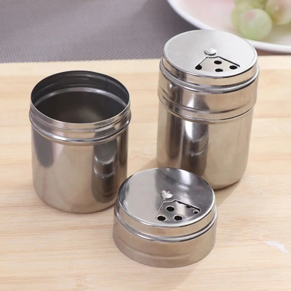 Stainless Steel Rotating Spice Jar Pepper Shaker Kitchen Storage