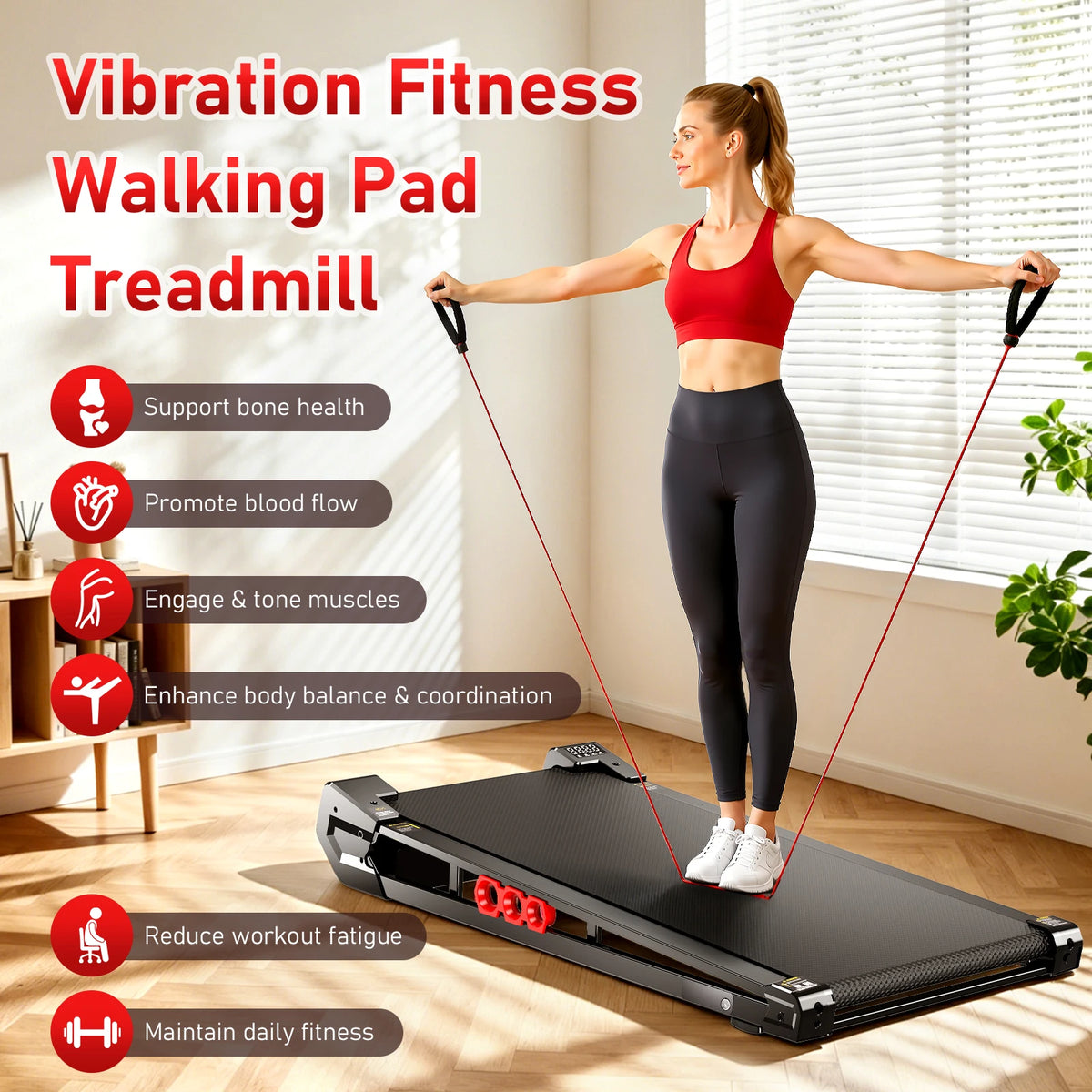 Akluer Vibration Walking Pad With Brushless Motor And Remote Control