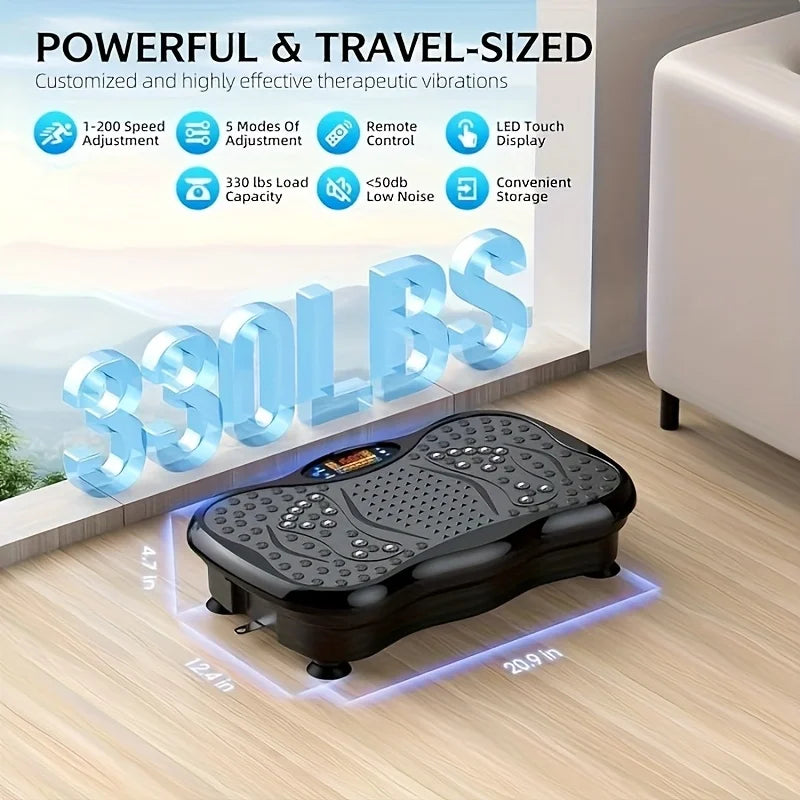 BZEQ Compact Vibration Platform Exercise Machine With Resistance Bands