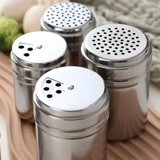 Stainless Steel Rotating Spice Jar Pepper Shaker Kitchen Storage