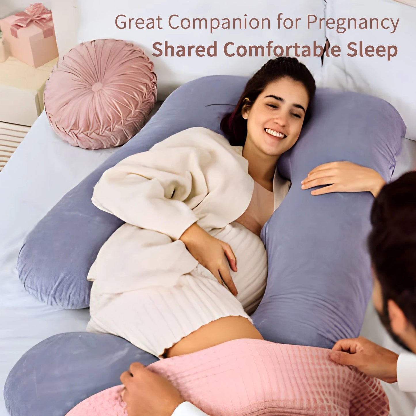 G Shaped Full Body Maternity Pillow With Memory Foam Support