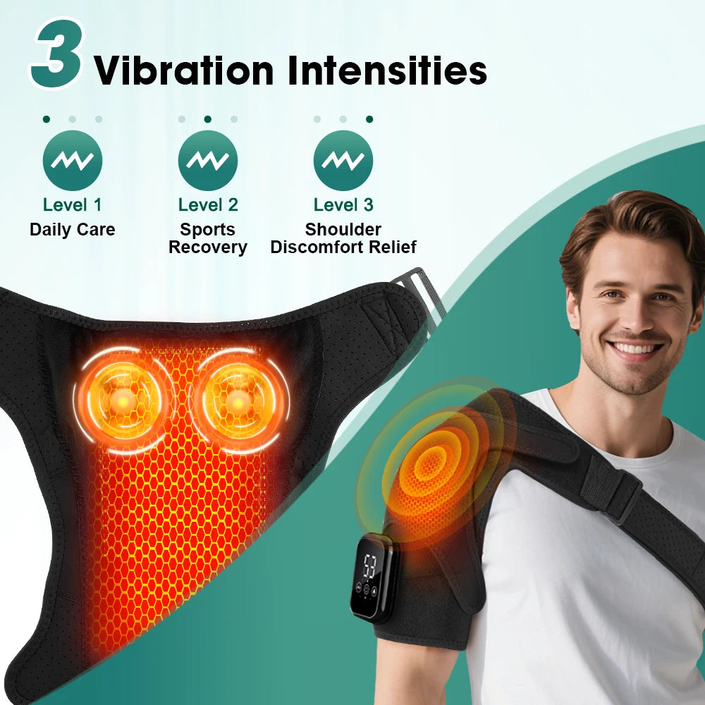 Pastsky Rechargeable Heated Shoulder Massager With Three Heat Settings