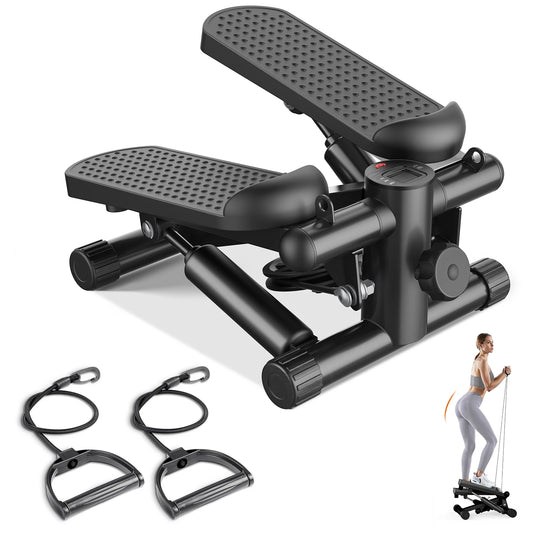 Hydraulic Mini Stepper With Resistance Bands And LCD Monitor