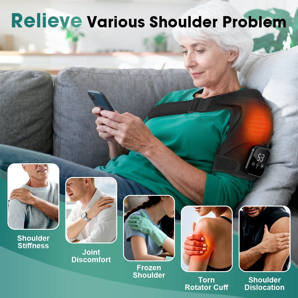 Pastsky Rechargeable Heated Shoulder Massager With Three Heat Settings