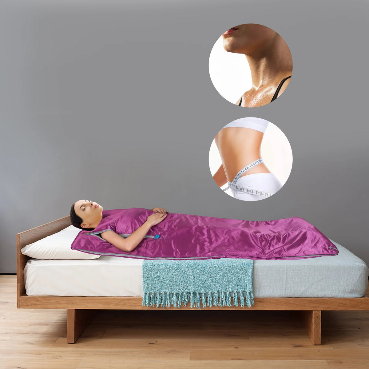 Portable Electric Sauna Blanket with Zipper for Home Spa Relaxation