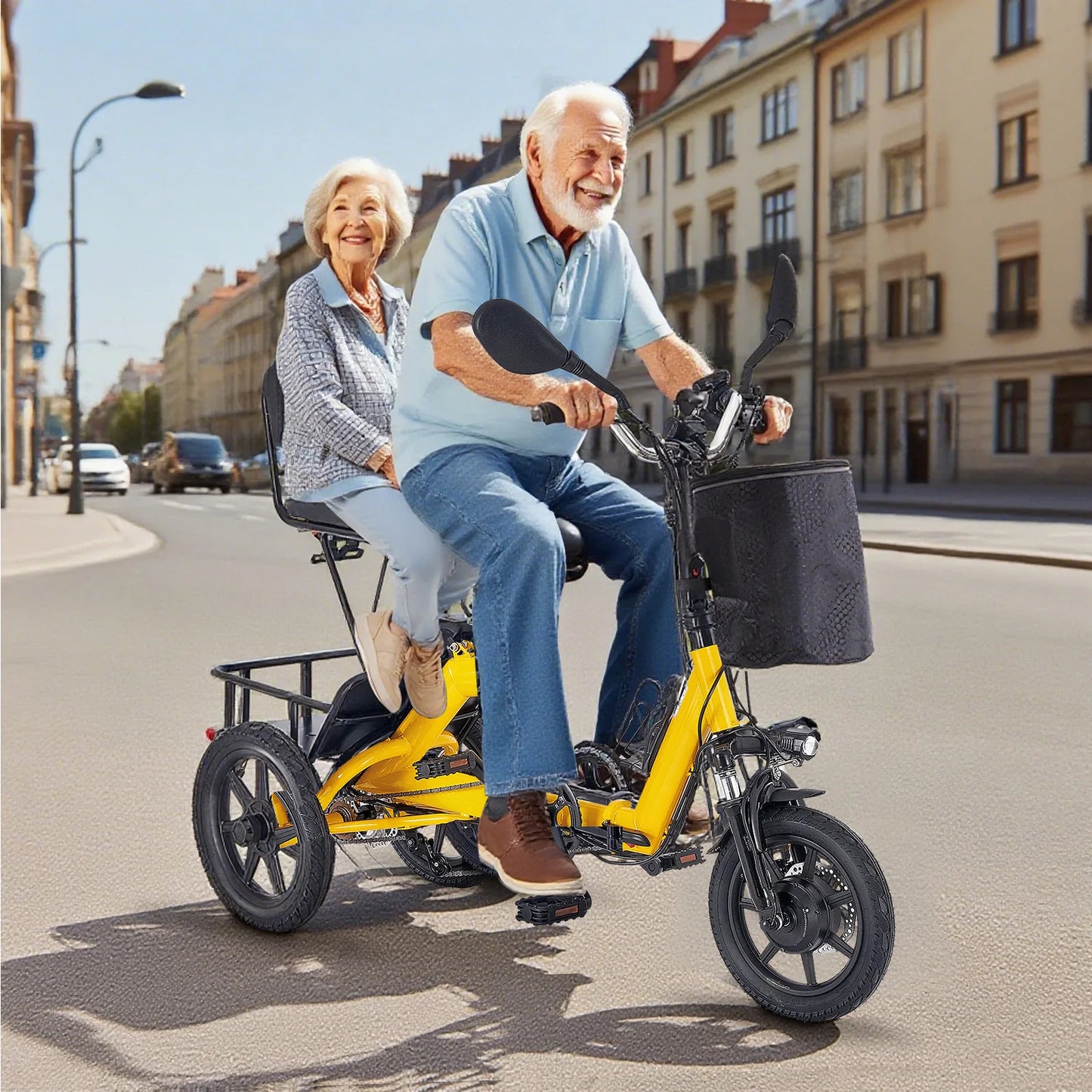 Peak 500W Brushless Folding Electric Trike With 480Wh Removable Battery